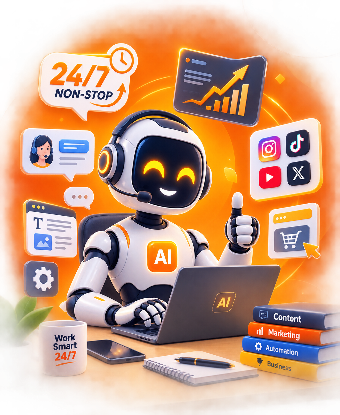 AI Agent Mascot Vertical