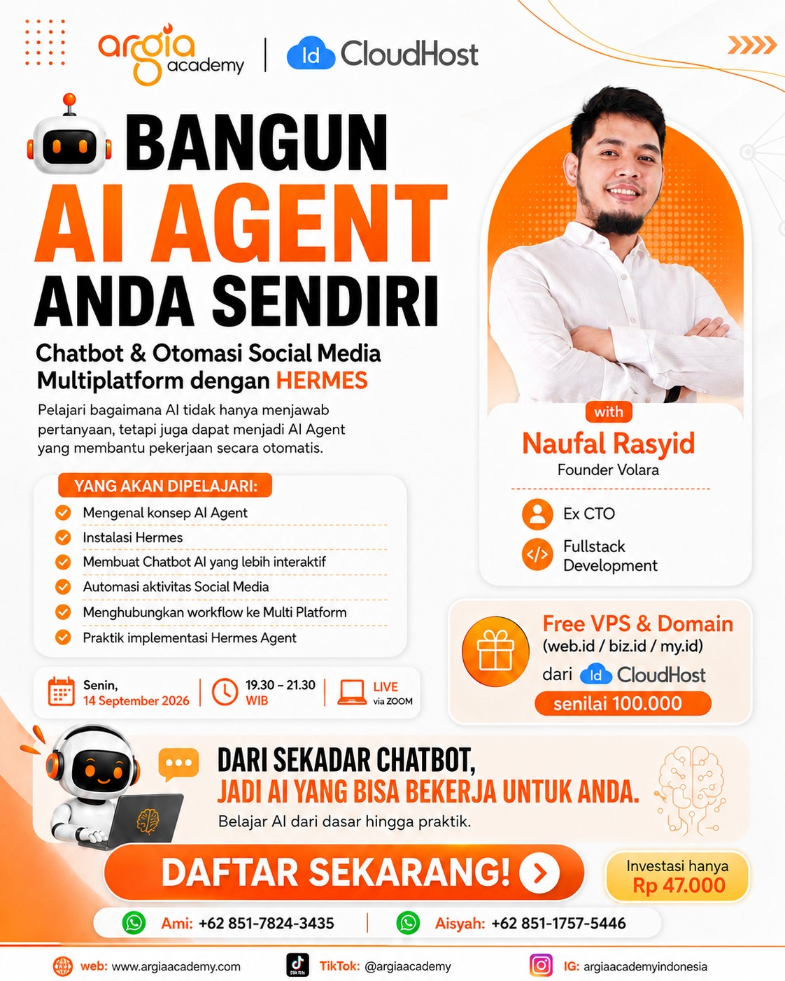 Poster Bangun AI Agent Anda Sendiri — Argia Academy