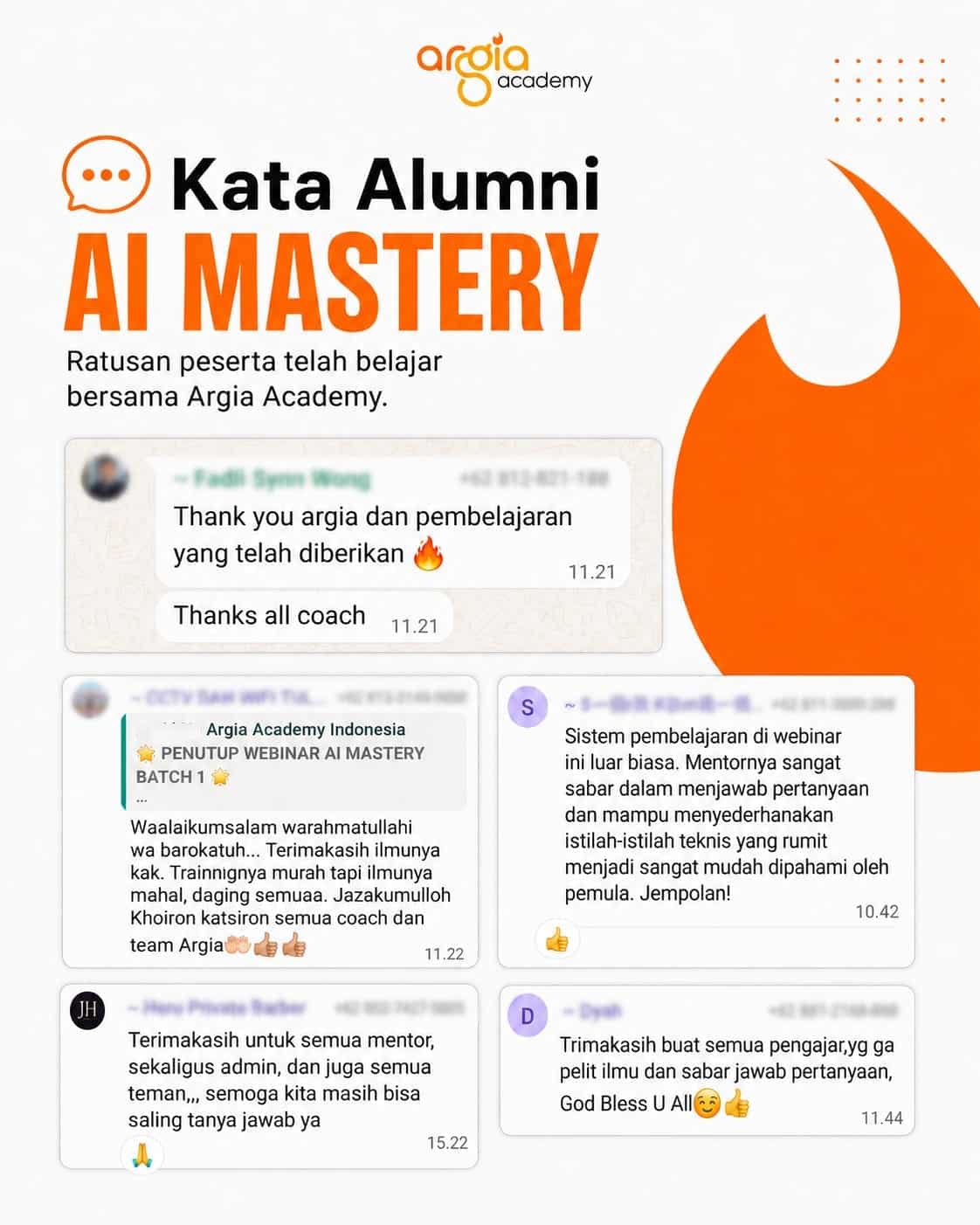 Testimoni alumni AI Mastery Argia Academy